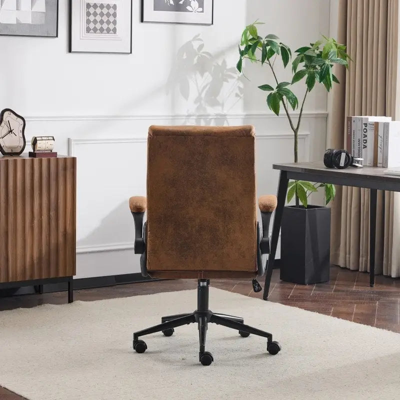 Chaise de bureau pivotante à dossier mi-haut de 28 W avec accoudoirs rabattables réglables