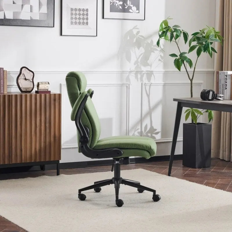 Chaise de bureau pivotante à dossier mi-haut de 28 W avec accoudoirs rabattables réglables