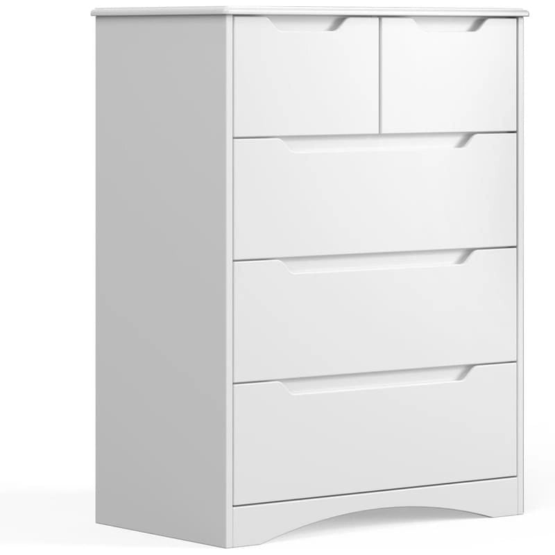 4 Drawer Dresser Chest of Drawers White for Bedroom Modern Style