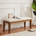 Banc d’entrée et de chambre rembourré en tissu avec structure en bois massif