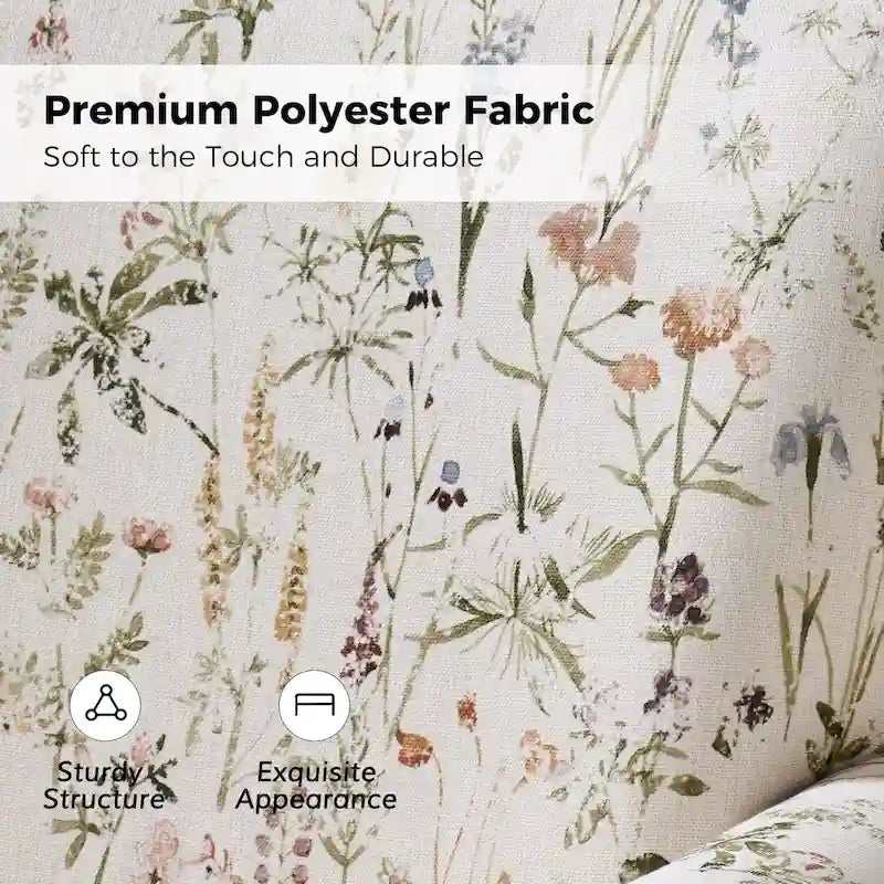 Ensemble de 2 fauteuils à bascule pivotants confortables en tissu floral avec accoudoirs roulés