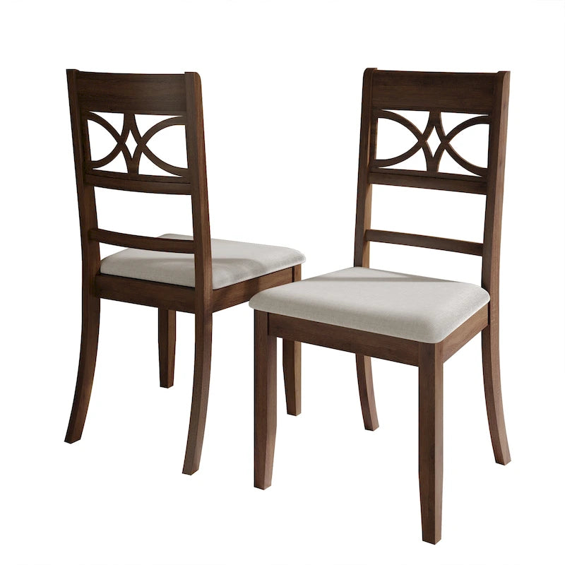 Set aus 2 modernen Esszimmerstühlen aus Holz im Mid-Century-Stil