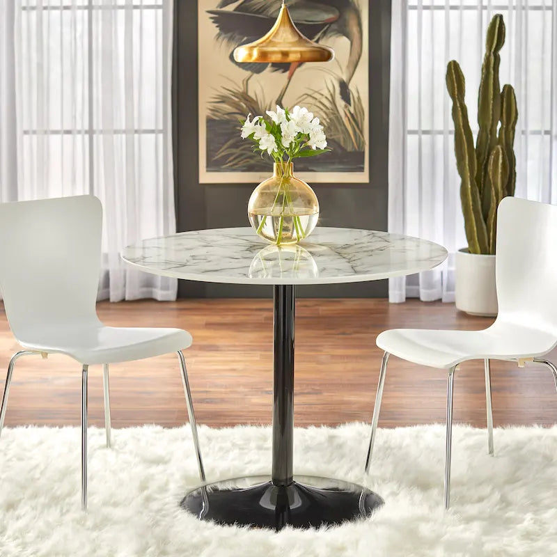 Table à manger ronde avec piètement en métal – Plusieurs finitions disponibles