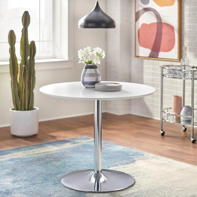 Table à manger ronde avec piètement en métal – Plusieurs finitions disponibles