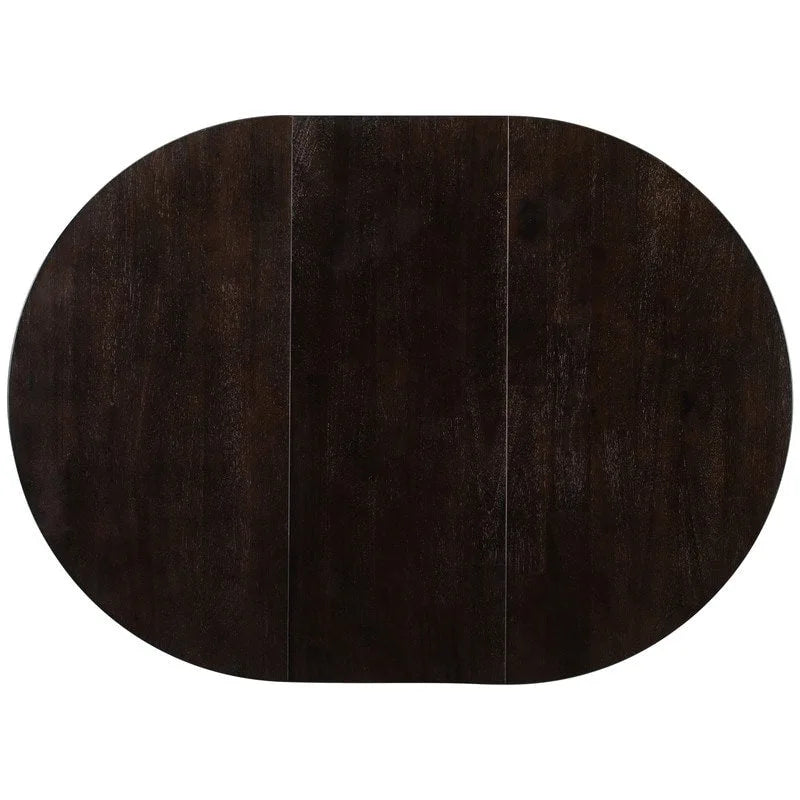 Table à manger ronde extensible de style champêtre avec rallonge de 16 pouces