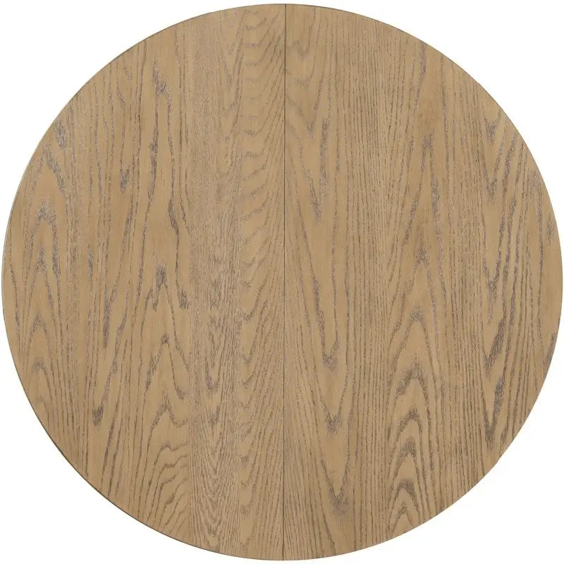Table à manger ronde extensible de style champêtre avec rallonge de 16 pouces