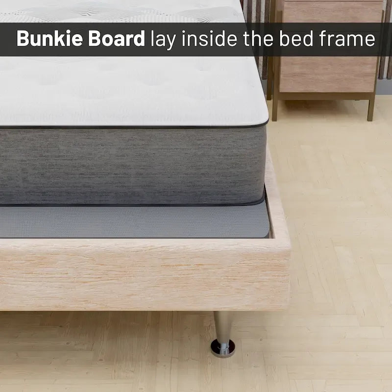 1.5-Inch Split Bunkie Board for Mattress Bed Support Fully Assembled Gray