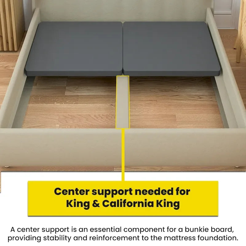 1.5-Inch Split Bunkie Board for Mattress Bed Support Fully Assembled Gray