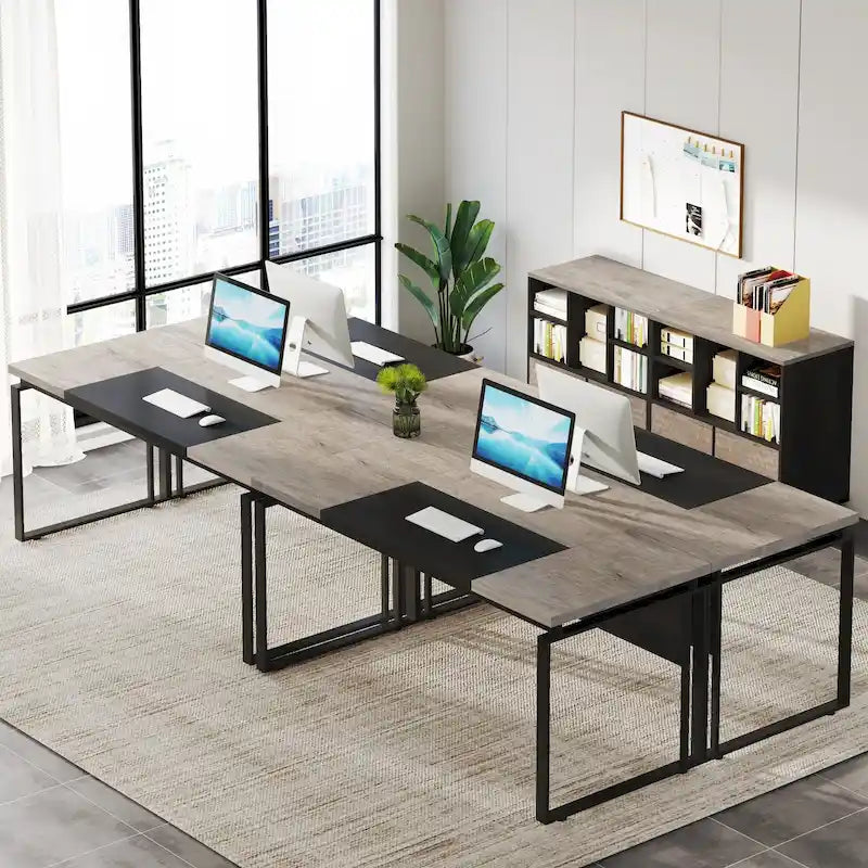Bureau d’ordinateur moderne de direction de 63 pouces, bureau de 5 pieds de large pour télétravail