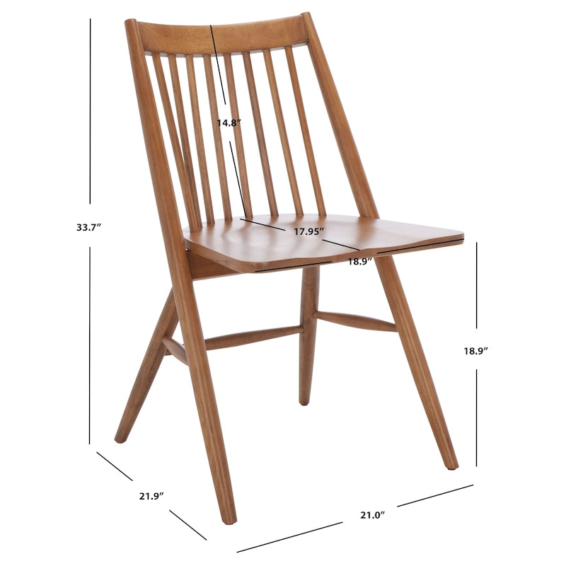 Schwarzes Spindel-Esszimmerstuhl-Set aus 2 Stühlen mit Beinen aus Massivholz im klassischen Stil