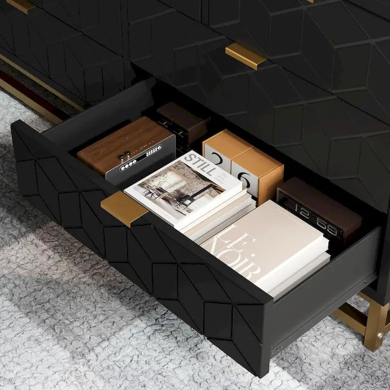 Kommode fürs Schlafzimmer, große Kommode mit Schubladen und Stauraum, 53.5"
