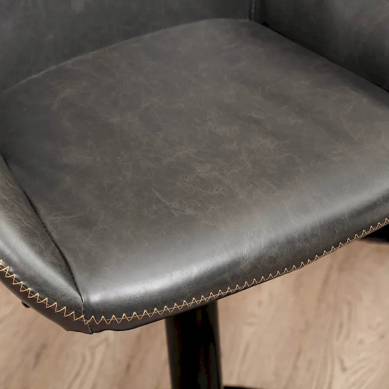 Set aus 3 verstellbaren drehbaren Barhockern im Mid-Century-Stil aus Kunstleder