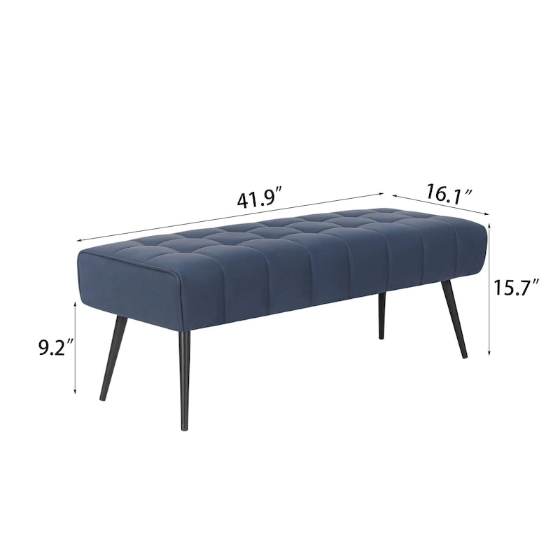 Poefbank van 41 inch met gecapitonneerd imitatieleer voor de woonkamer