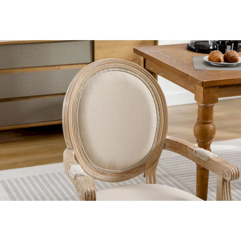 Set di 2 poltrone da pranzo imbottite in tessuto