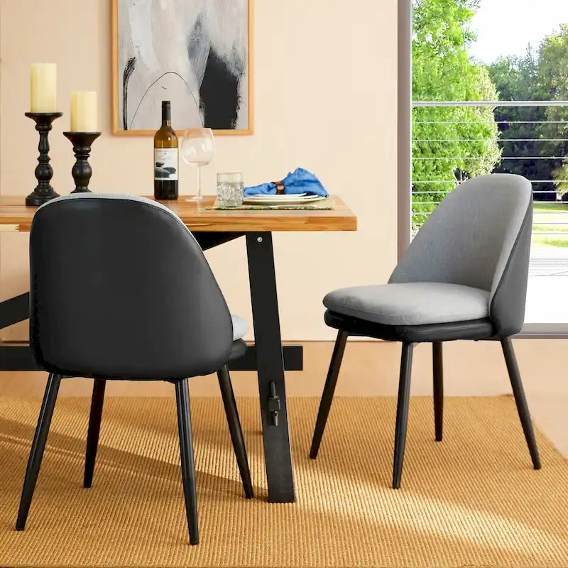 Set aus 2/4/6 modernen Akzent-Esszimmerstühlen aus Kunstleder im Mid-Century-Stil