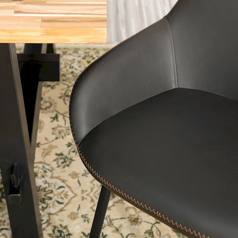 Set aus 2/4/6 modernen Akzent-Esszimmerstühlen aus Kunstleder im Mid-Century-Stil