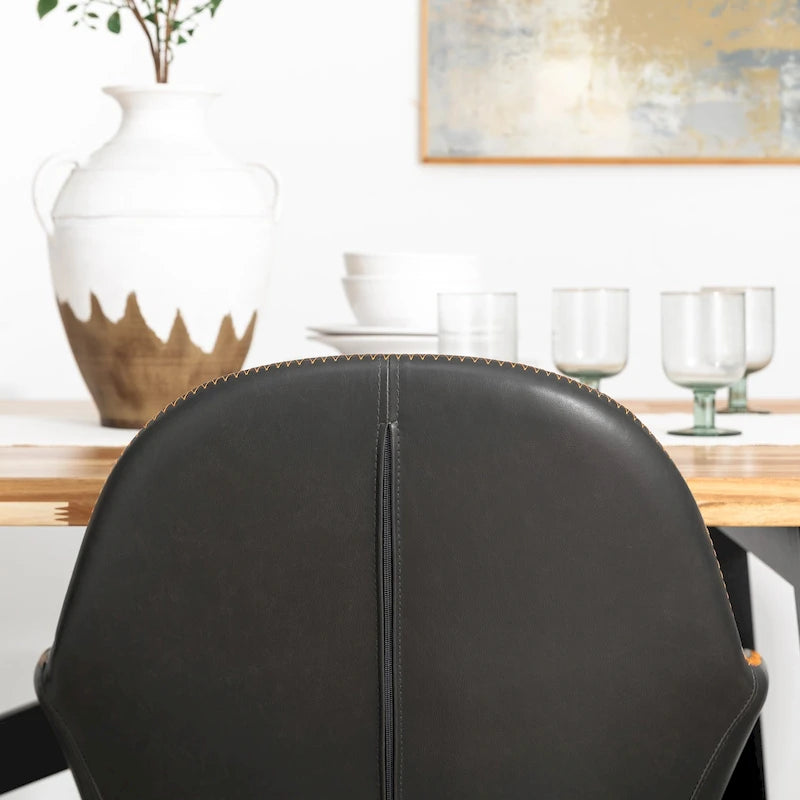 Set aus 2/4/6 modernen Akzent-Esszimmerstühlen aus Kunstleder im Mid-Century-Stil