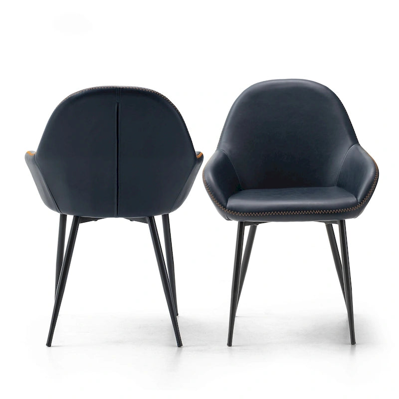 Set aus 2/4/6 modernen Akzent-Esszimmerstühlen aus Kunstleder im Mid-Century-Stil