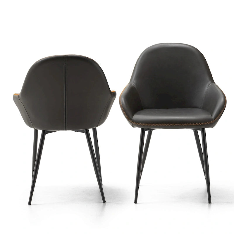 Set aus 2/4/6 modernen Akzent-Esszimmerstühlen aus Kunstleder im Mid-Century-Stil
