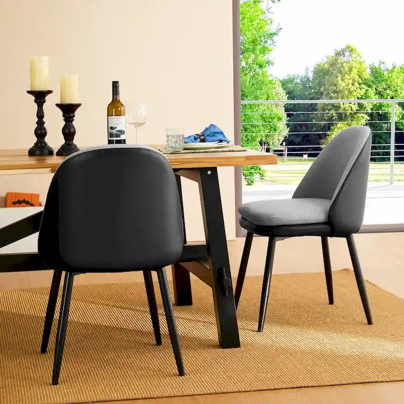Set aus 2/4/6 modernen Akzent-Esszimmerstühlen aus Kunstleder im Mid-Century-Stil