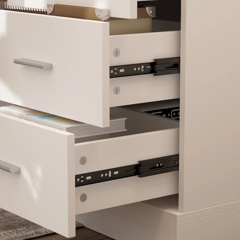 Bureau assis-debout de 63 pouces à hauteur réglable avec tiroirs de rangement