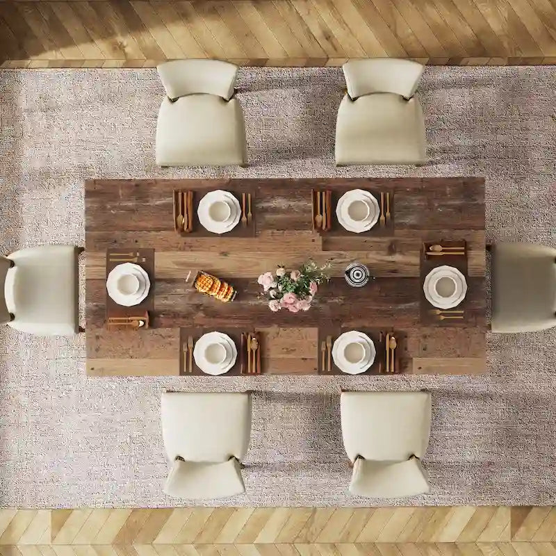 Tavolo da pranzo rettangolare in legno stile fattoria per cucina e sala da pranzo