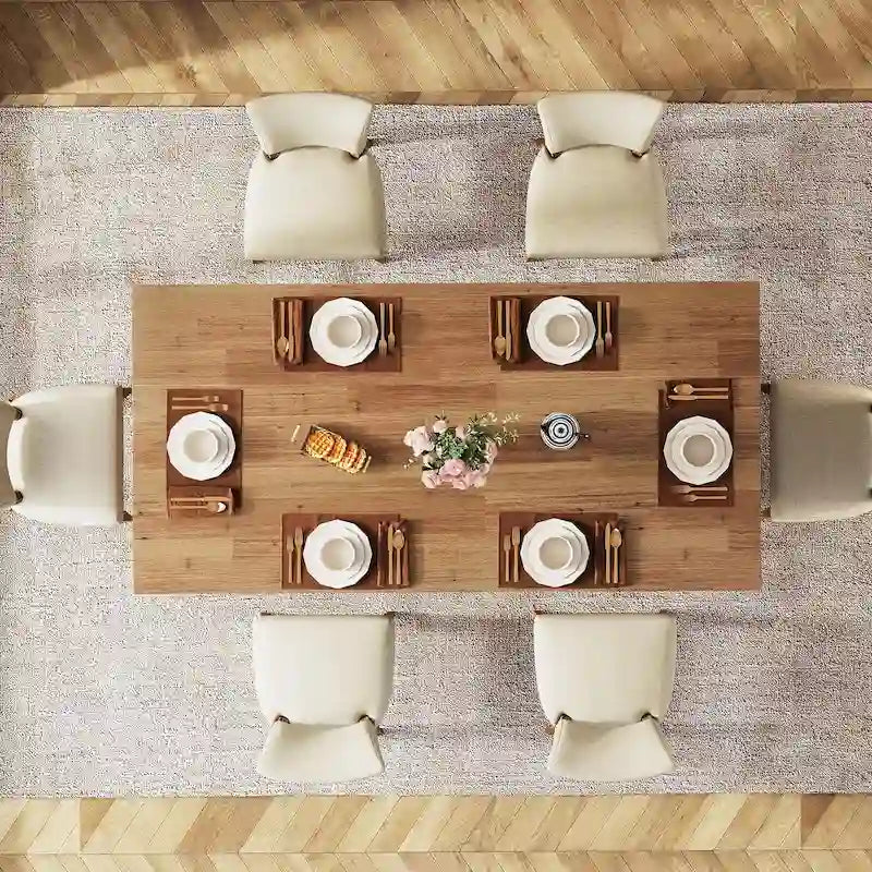 Tavolo da pranzo rettangolare in legno stile fattoria per cucina e sala da pranzo