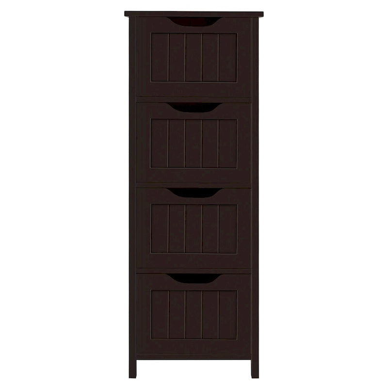 Slim Bathroom Floor Cabinet with 4 Drawers and Storage