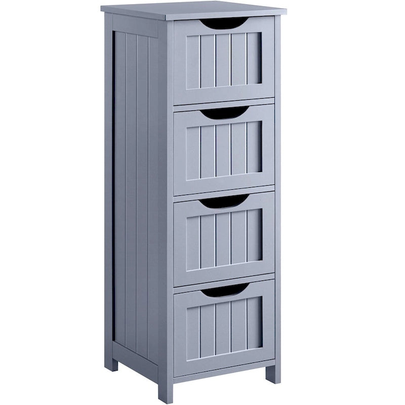 Slim Bathroom Floor Cabinet with 4 Drawers and Storage