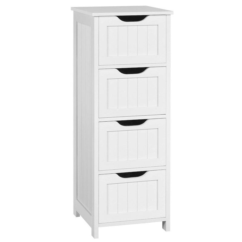 Slim Bathroom Floor Cabinet with 4 Drawers and Storage