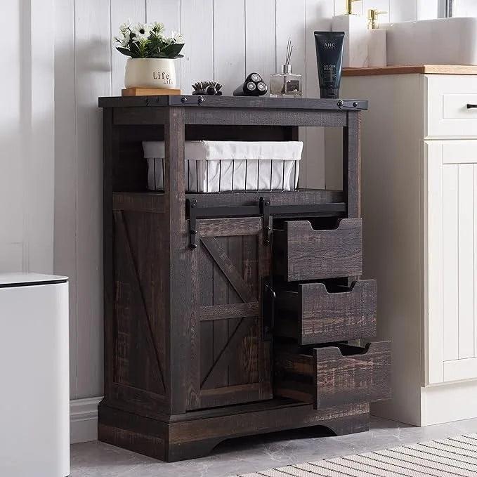 Farmhouse Bathroom Floor Cabinet Small Storage Cabinet for Bathroom