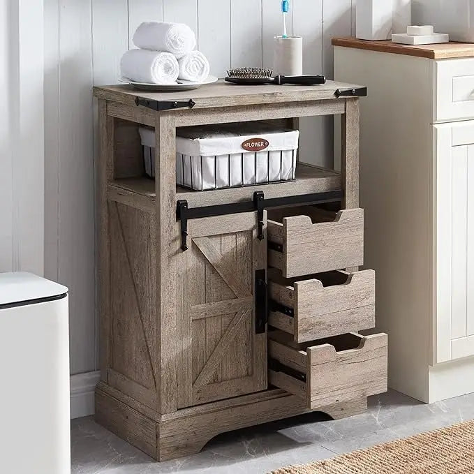 Farmhouse Bathroom Floor Cabinet Small Storage Cabinet for Bathroom