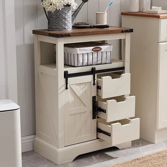 Farmhouse Bathroom Floor Cabinet Small Storage Cabinet for Bathroom
