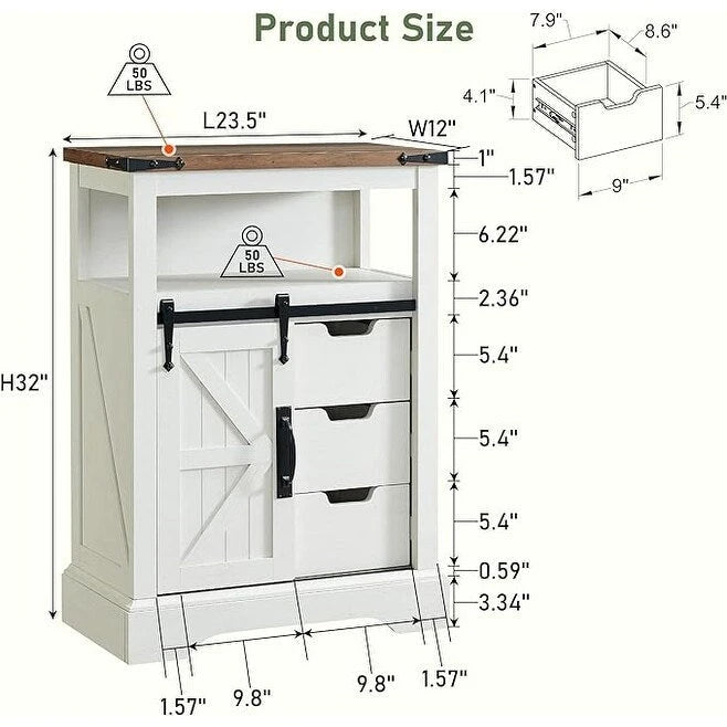 Farmhouse Bathroom Floor Cabinet Small Storage Cabinet for Bathroom