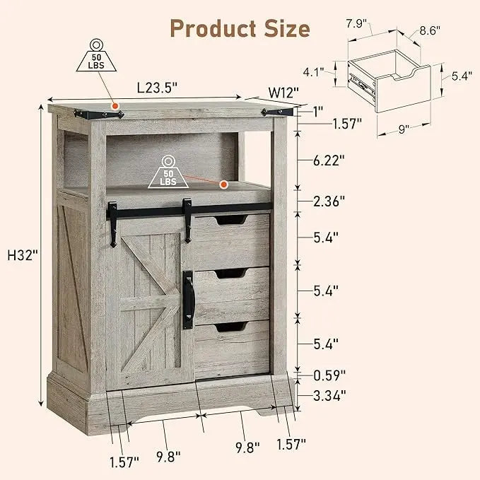 Farmhouse Bathroom Floor Cabinet Small Storage Cabinet for Bathroom