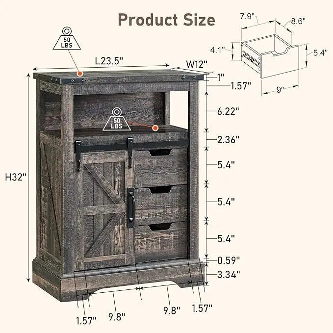 Farmhouse Bathroom Floor Cabinet Small Storage Cabinet for Bathroom