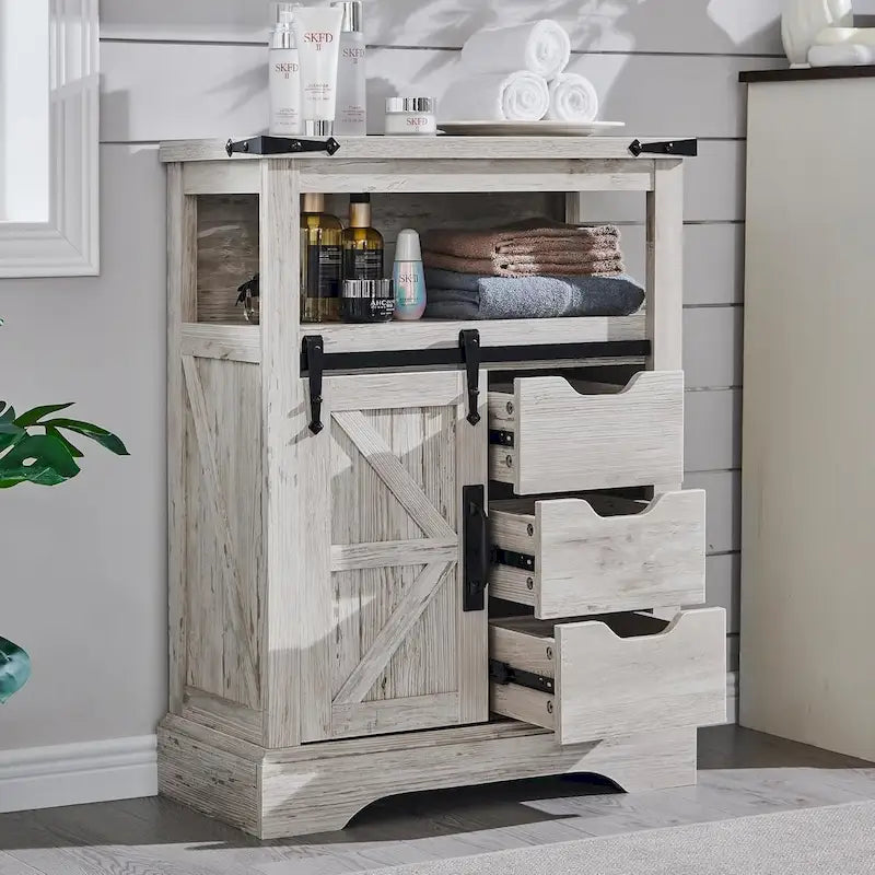 Farmhouse Bathroom Floor Cabinet Small Storage Cabinet for Bathroom