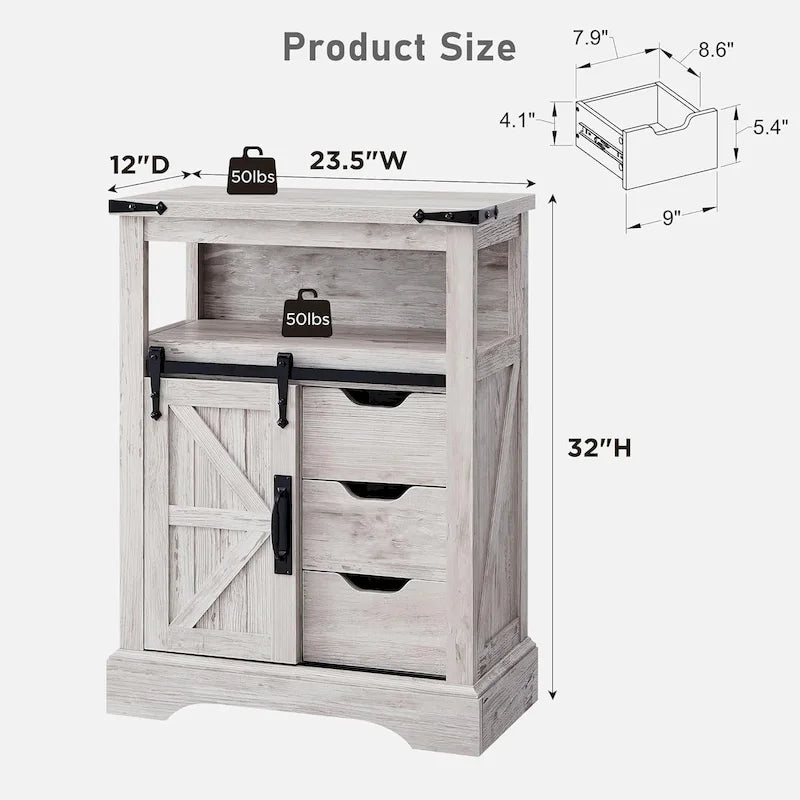 Farmhouse Bathroom Floor Cabinet Small Storage Cabinet for Bathroom