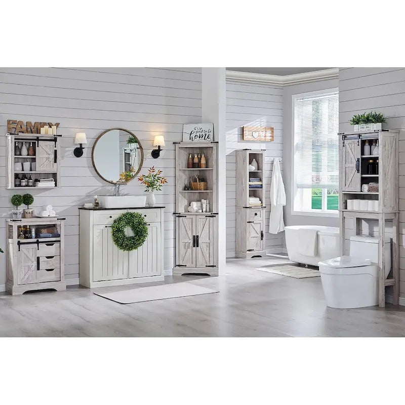 Farmhouse Bathroom Floor Cabinet Small Storage Cabinet for Bathroom